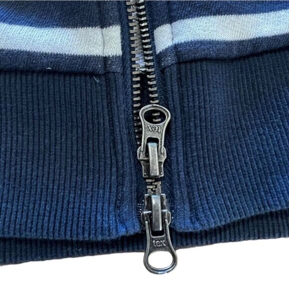 JAG Jeans Edie Zip Up Hoodie Jacket Navy Striped Nautical Women’s XL - Picture 9 of 16